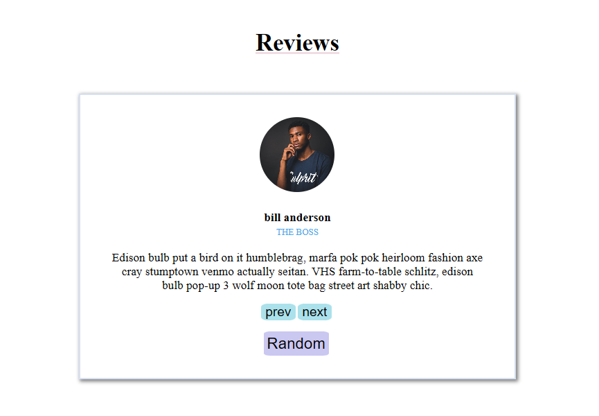 reviews section